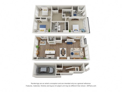 Floor plan for 3 beds, 2.5 baths, 2648 sqft